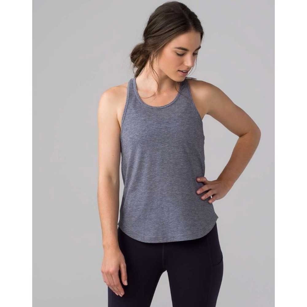 Lululemon Women's Long Distance‎ Racerback Tank Heathered Boysenberry Size 4